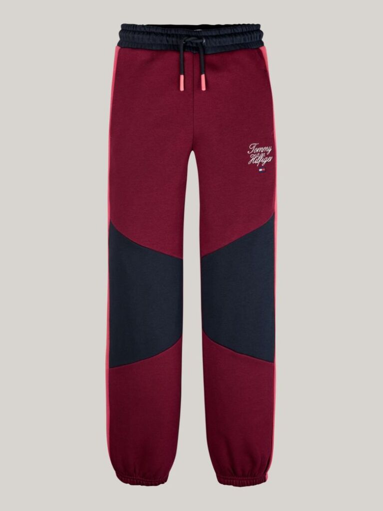 Multi Colorblock Drawstring Waist Joggers  Girls