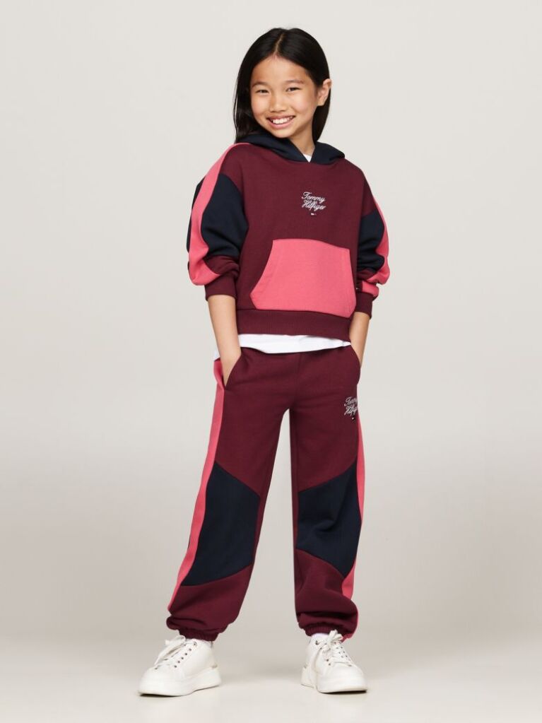 Multi Colorblock Drawstring Waist Joggers  Girls