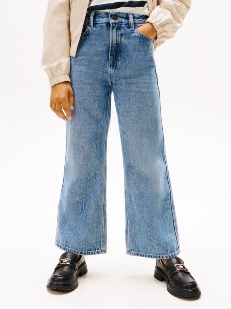 Blue Jeansi Cu Paiete Si Talie Larga Cu Steagul  Fete