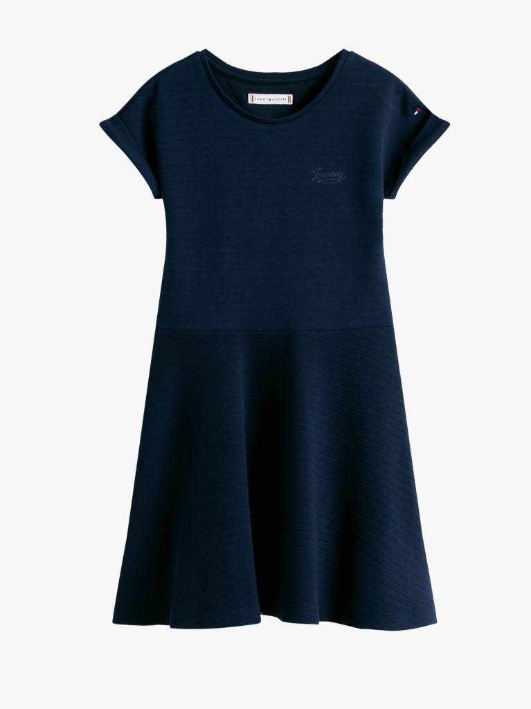 Blue Rochie Slim Fit Si Flare Interlock  Fete