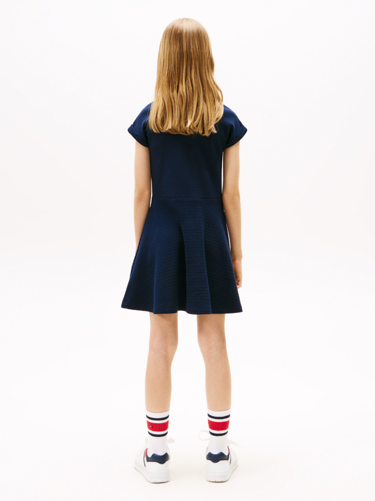 Blue Rochie Slim Fit Si Flare Interlock  Fete