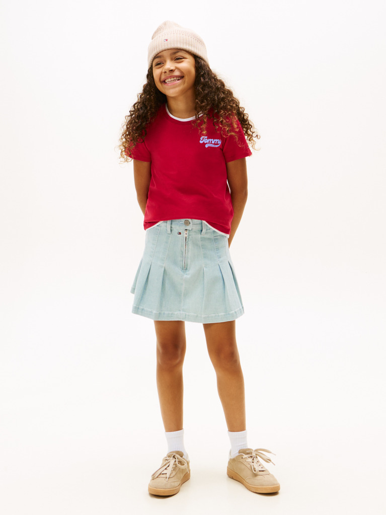Rosu Tricou Slim Varsity Cu Logo  Fete