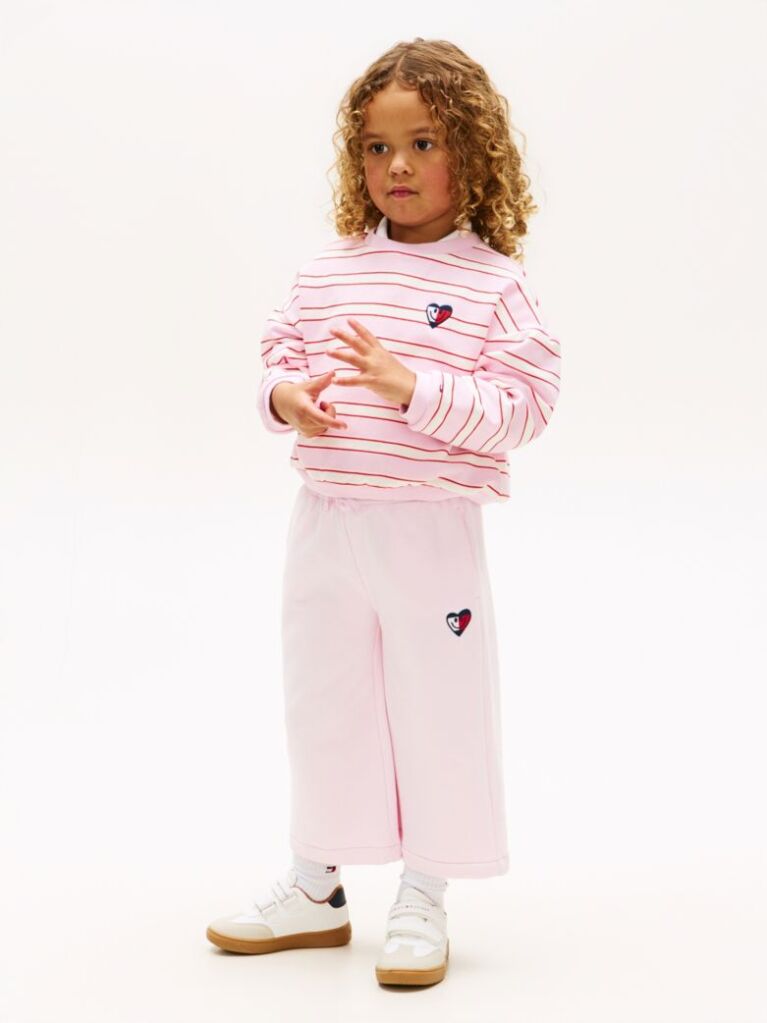 Roz Pantaloni Joggers Culotte Cu Steag Si Croiala Lejera  Fete
