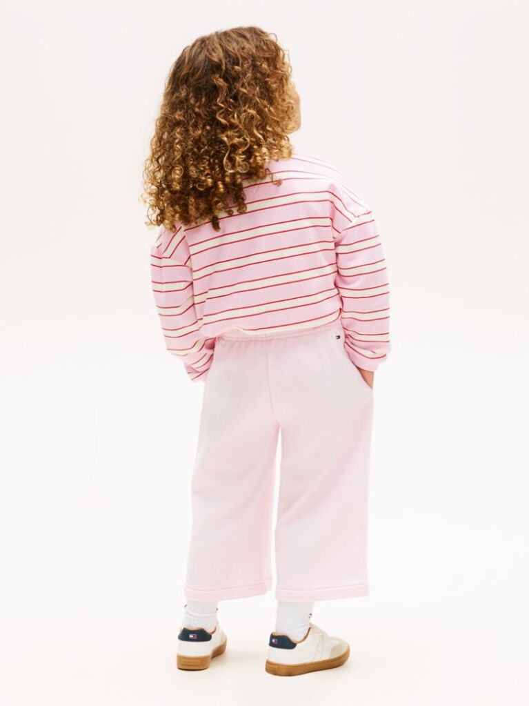 Roz Pantaloni Joggers Culotte Cu Steag Si Croiala Lejera  Fete