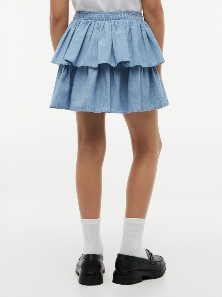 Denim Fusta Cu Volane Chambray  Fete