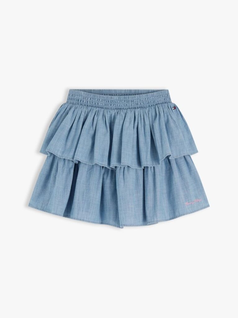 Denim Fusta Cu Volane Chambray  Fete