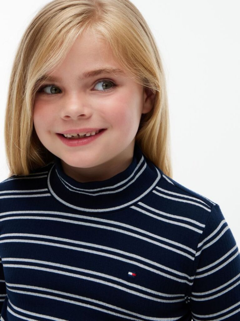 Multi Glitter Extra Slim Long Sleeve Top  Girls