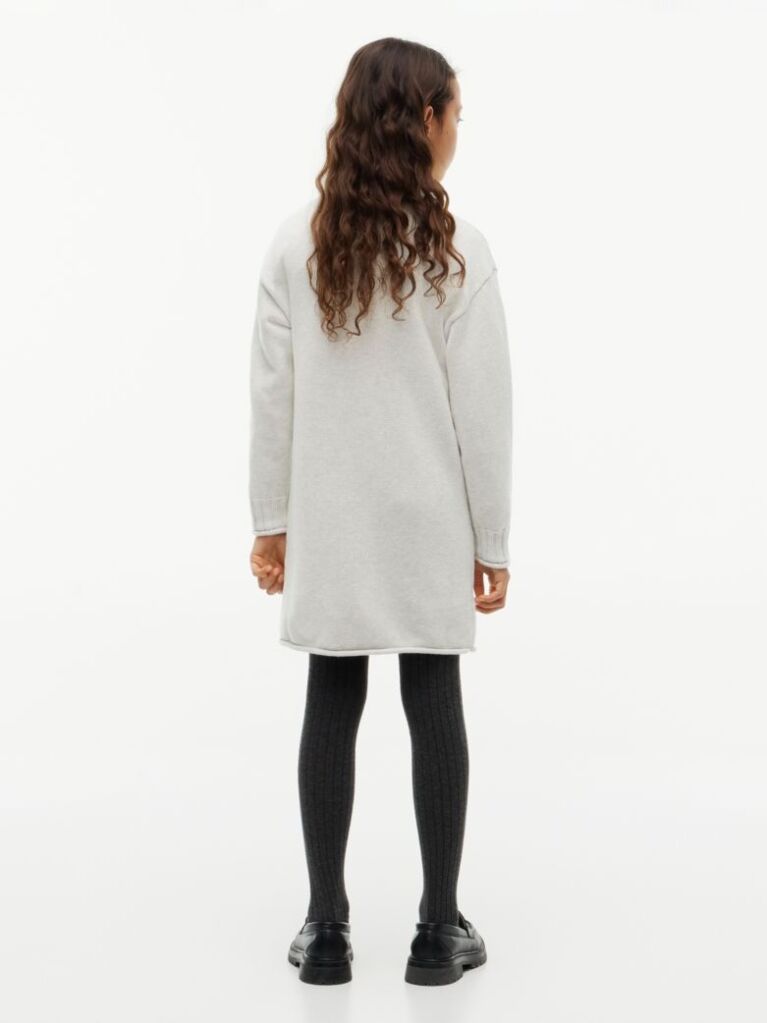 Gri Rochie Gen Pulover Cu Croiala Lejera Si Logo  Fete