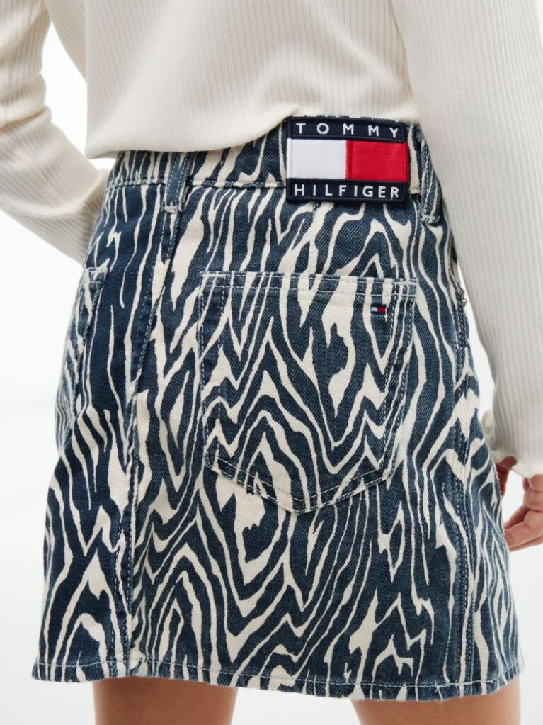 Multi Denim Printed Skirt  Girls