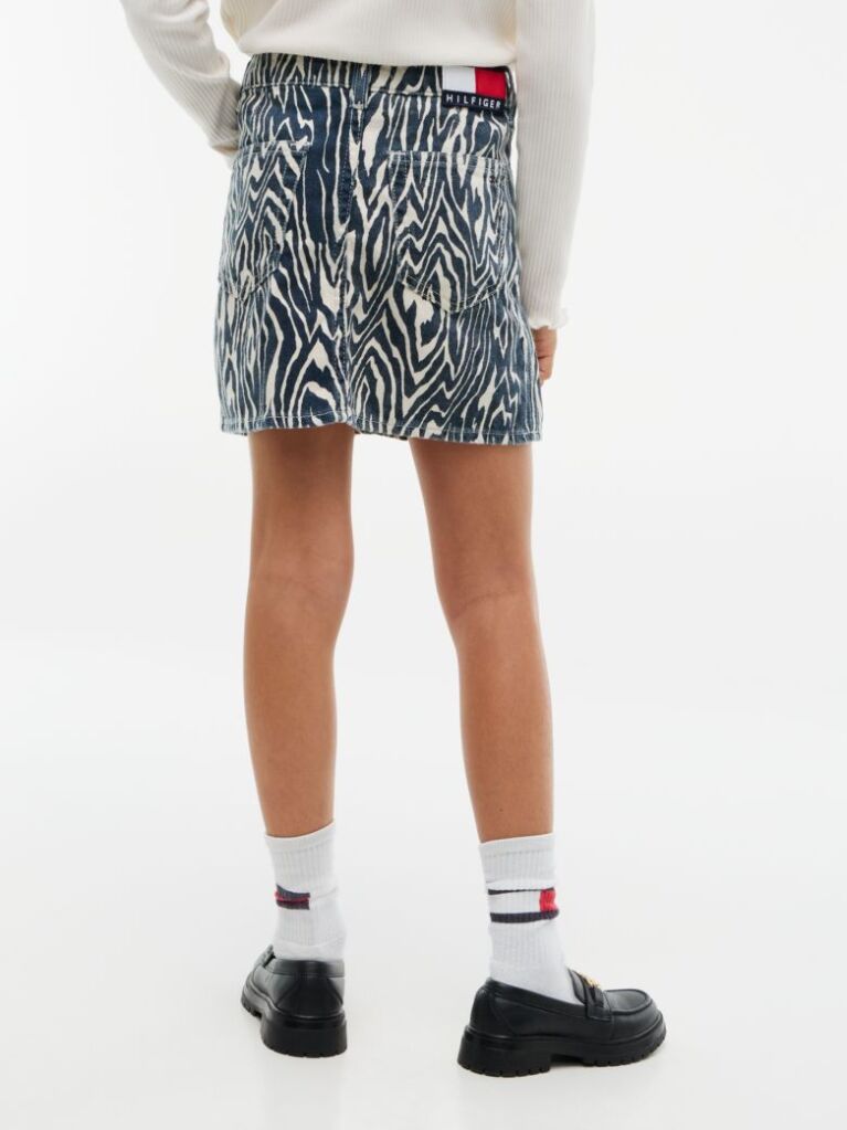 Multi Denim Printed Skirt  Girls
