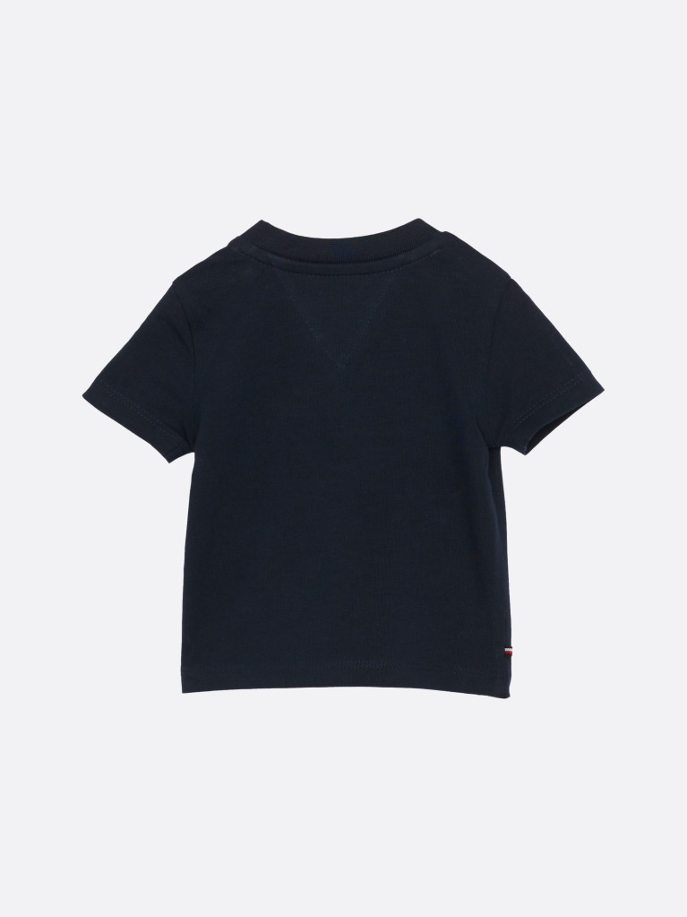 Blue Tricou Cu Guler Rotund Si Logo  Nou nascuti