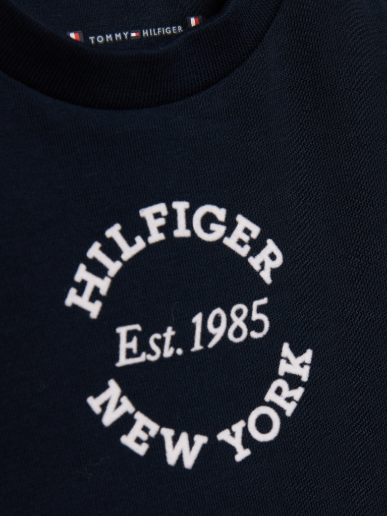 Blue Tricou Cu Guler Rotund Si Logo  Nou nascuti