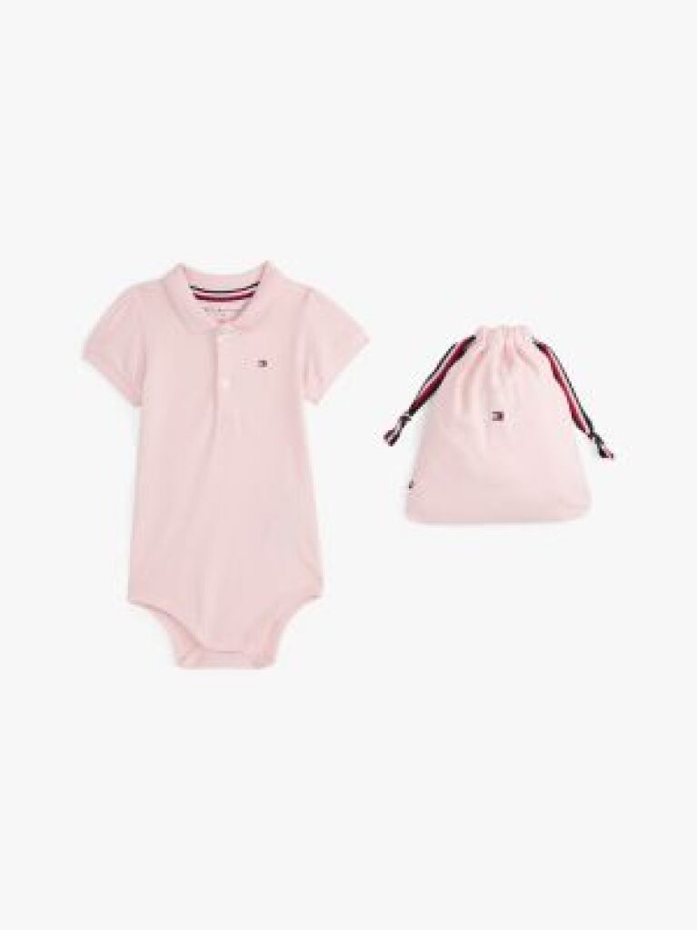 Pink Polo Bodysuit Gift Set  Newborn