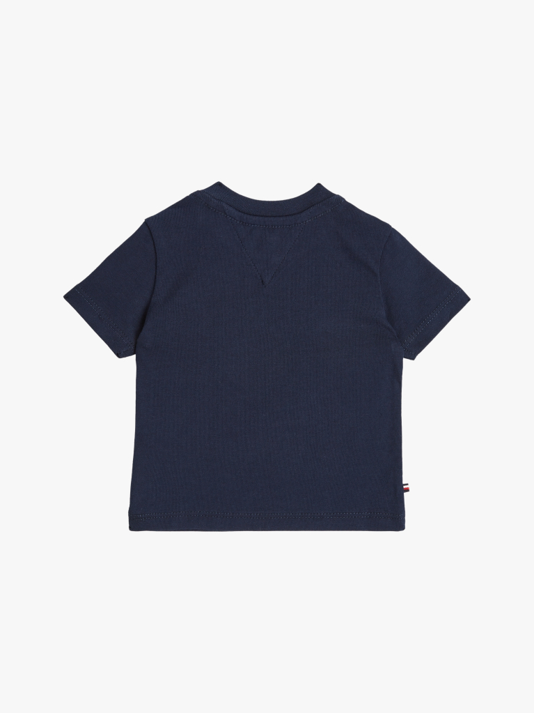 Blue Tricou Cu Guler Rotund Si Imprimeu Grafic  Nou nascuti