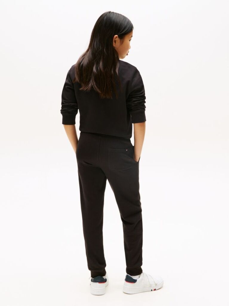 Black Essential Organic Cotton Logo Joggers  Kids Unisex