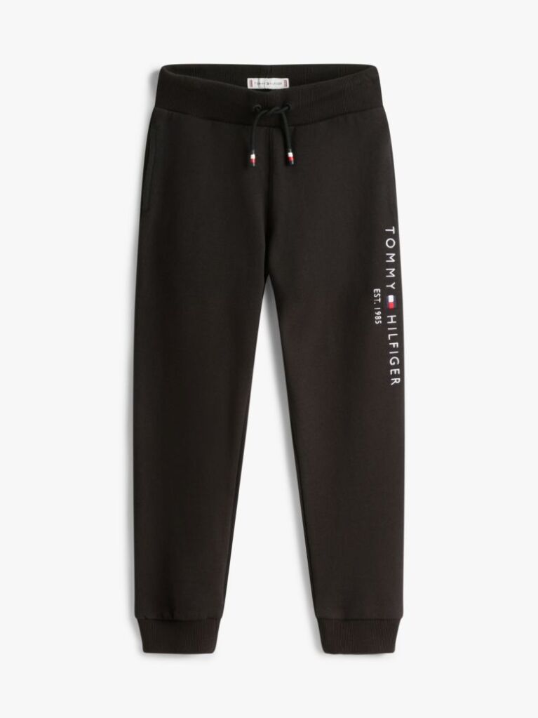Black Essential Organic Cotton Logo Joggers  Kids Unisex