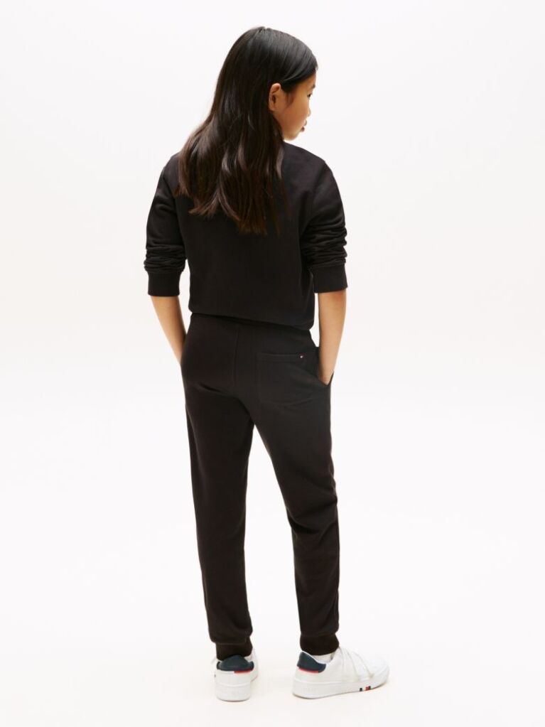 Black Essential Organic Cotton Logo Joggers  Kids Unisex