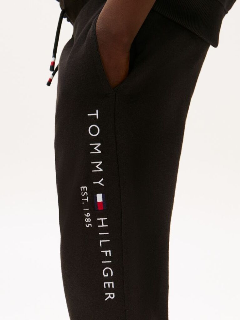 Black Essential Organic Cotton Logo Joggers  Kids Unisex