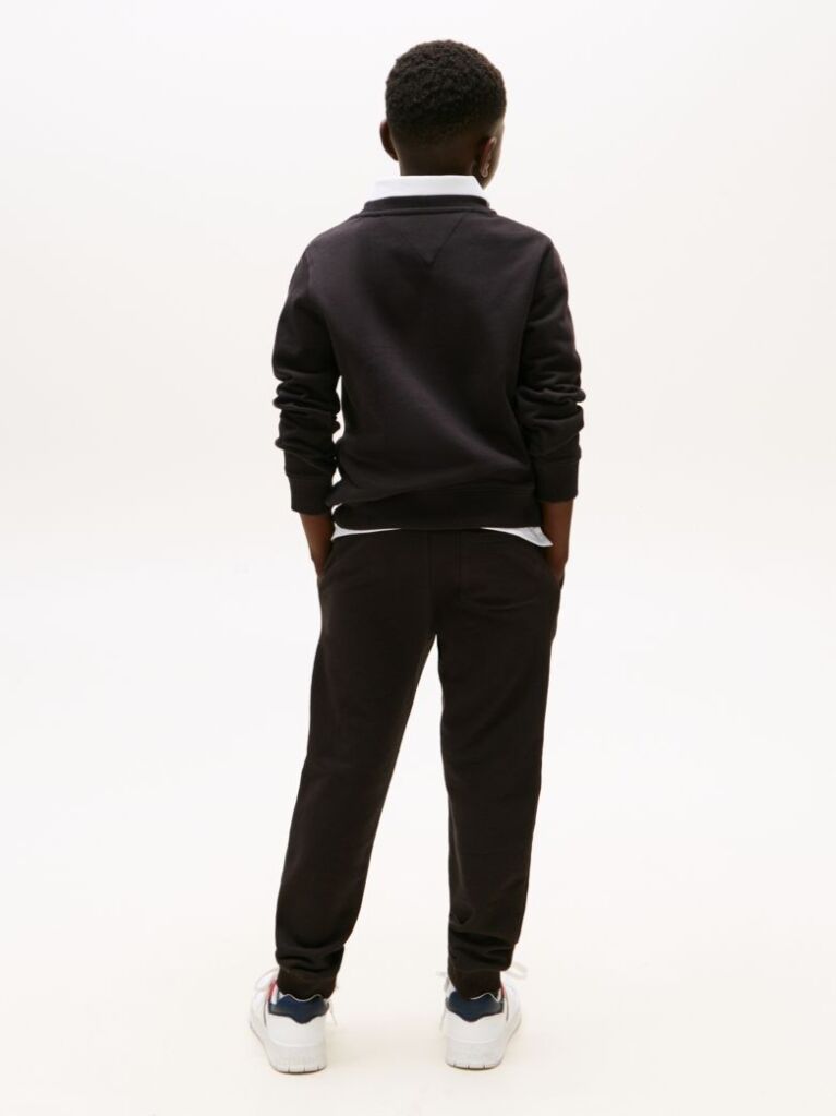 Black Essential Organic Cotton Logo Joggers  Kids Unisex