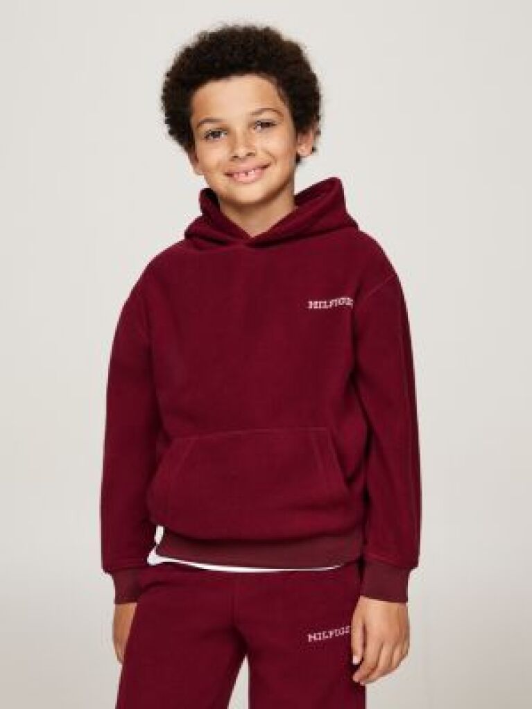 Red Hilfiger Monotype Polar Fleece Hoody  Kids Unisex