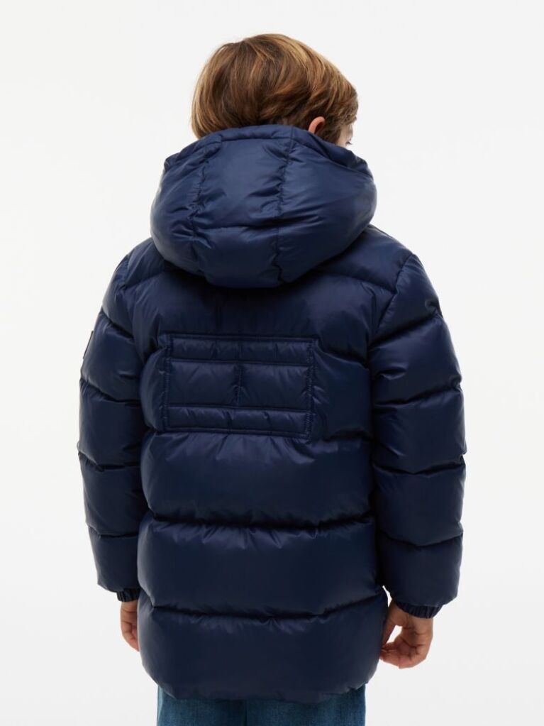 Blue Down Quilted Flag Puffer Jacket  Kids Unisex