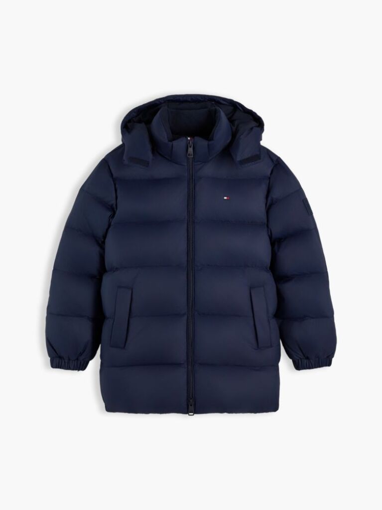 Blue Down Quilted Flag Puffer Jacket  Kids Unisex