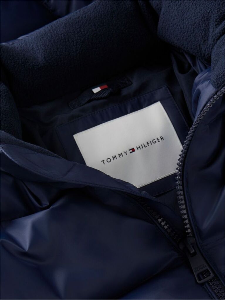 Blue Down Quilted Flag Puffer Jacket  Kids Unisex