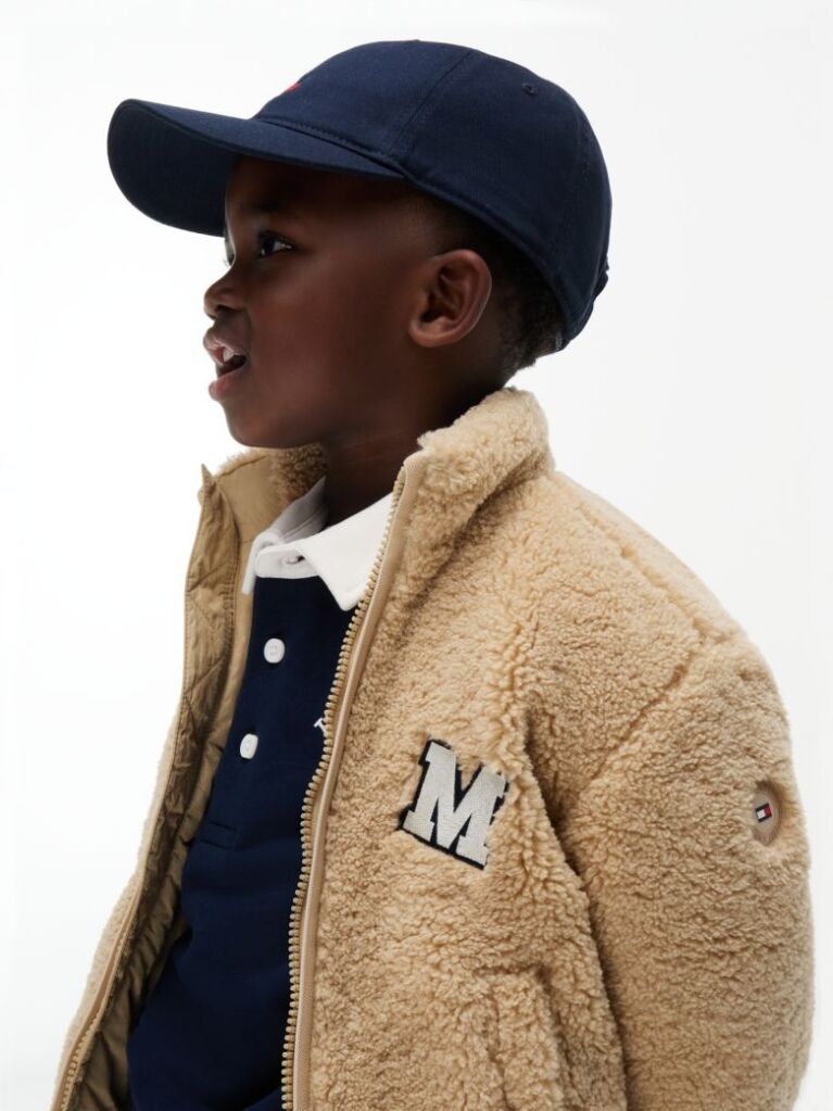 Bej Geaca Varsity Din Terry Cu Logo  Copii unisex