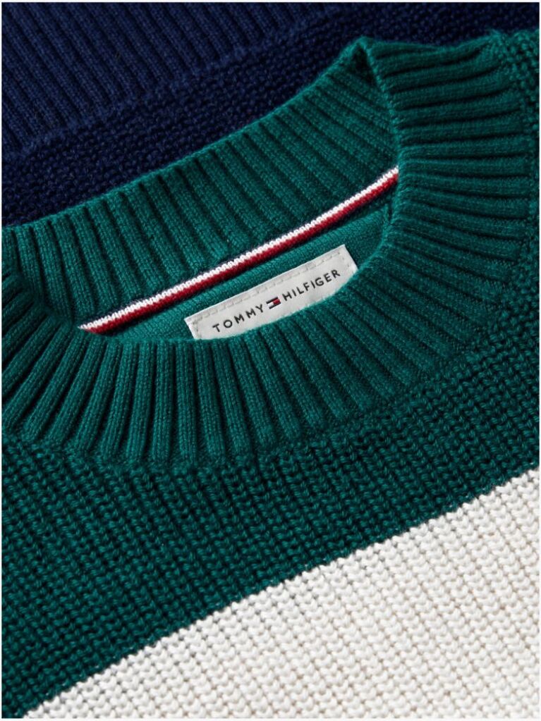 Multi Colour-Blocked Stripe Crew Neck Jumper  Kids Unisex