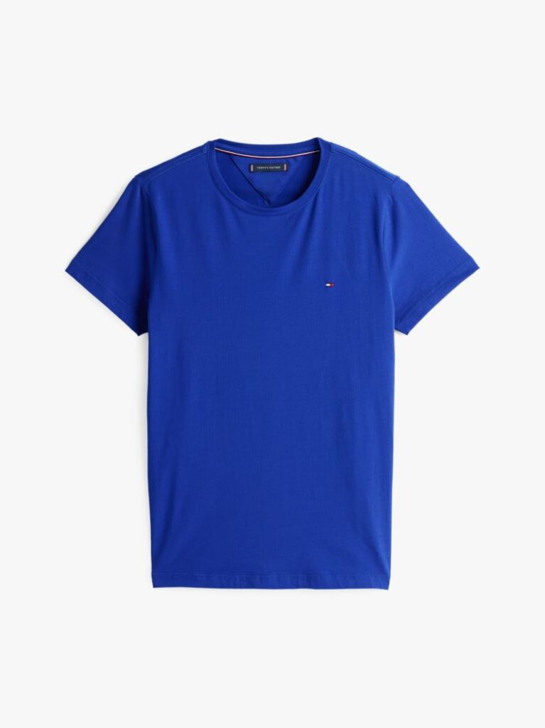 Blue Tricou Slim Fit Cu Steag Brodat  Barbati