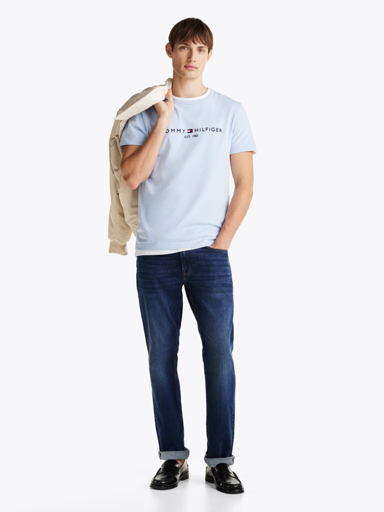 Blue Tricou Slim Fit Cu Logo  Barbati