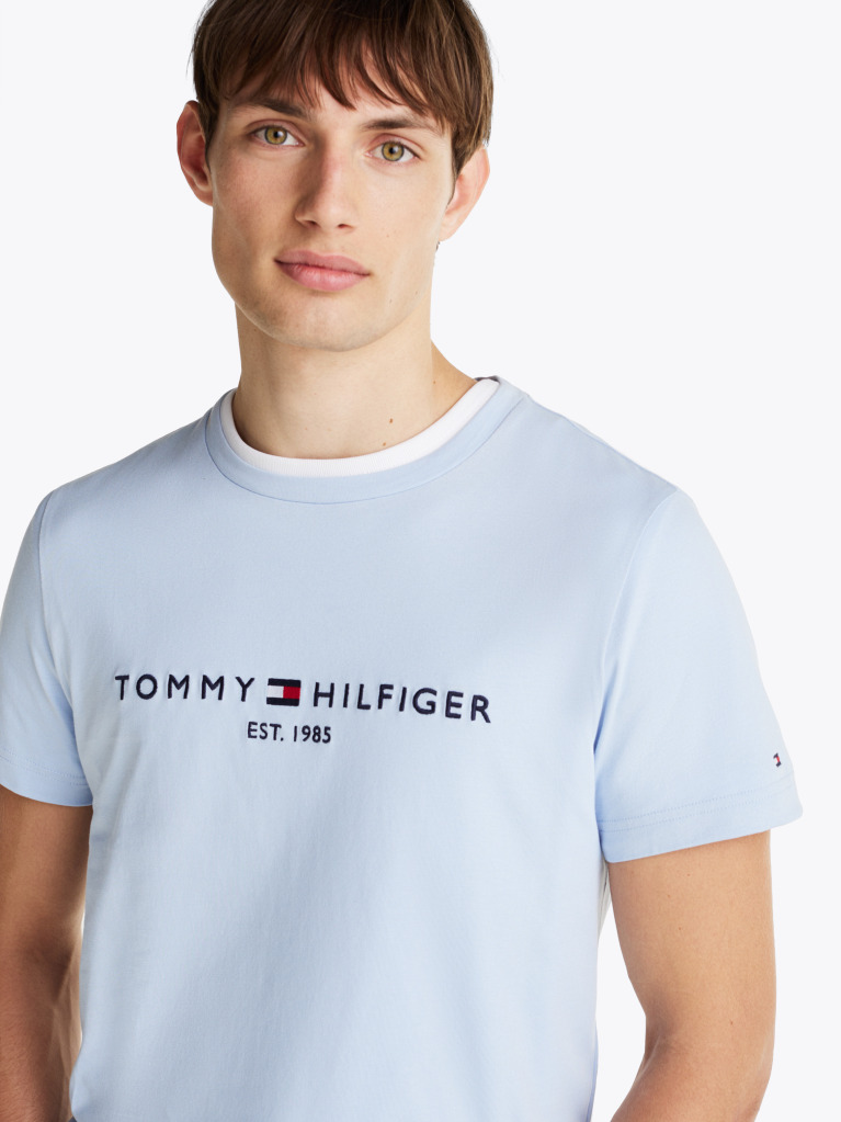 Blue Tricou Slim Fit Cu Logo  Barbati