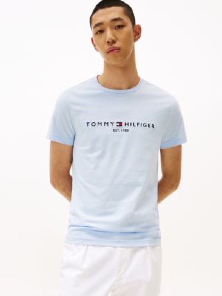 Blue Tricou Slim Fit Cu Logo  Barbati