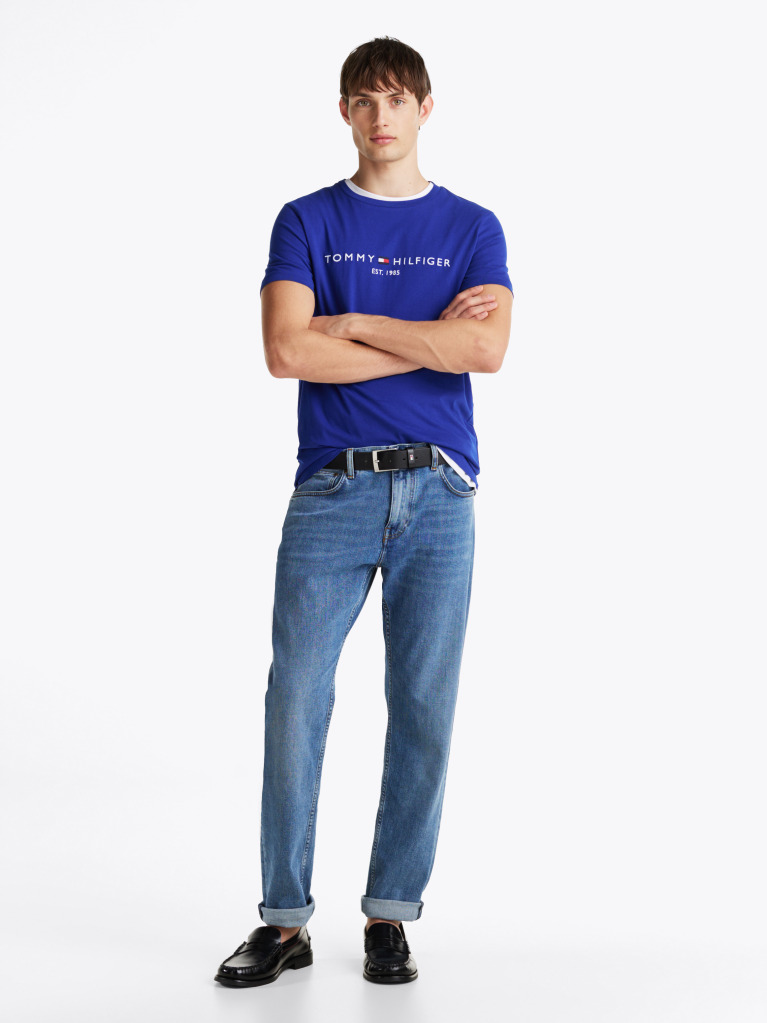 Blue Tricou Slim Fit Cu Logo  Barbati