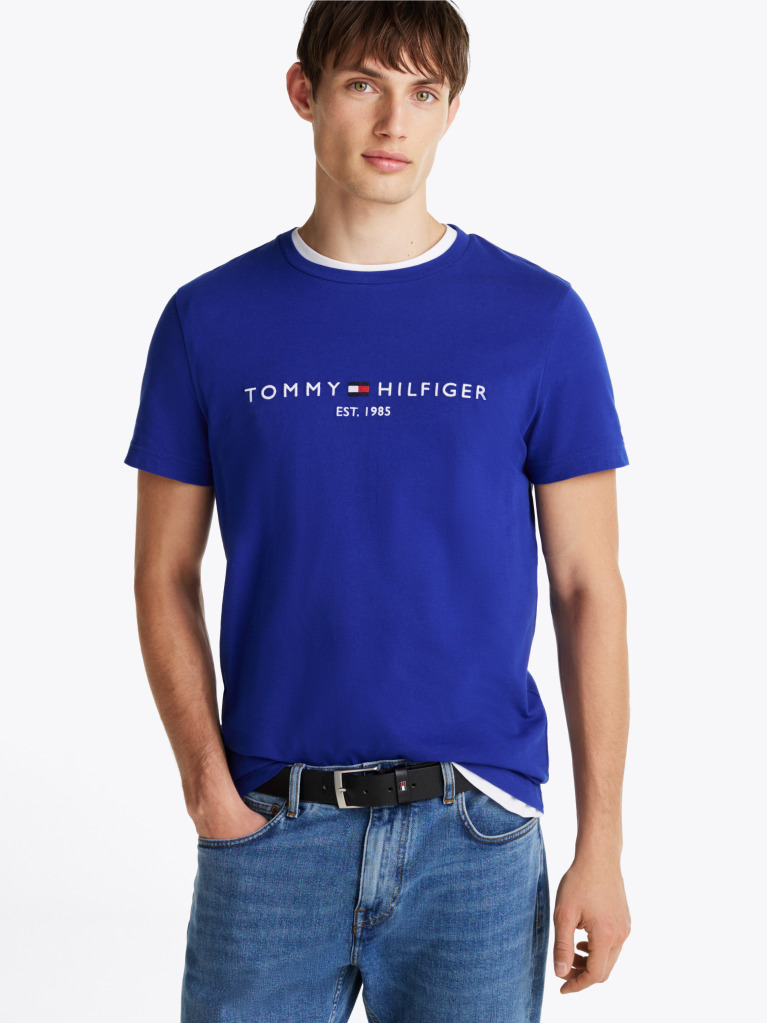 Blue Tricou Slim Fit Cu Logo  Barbati