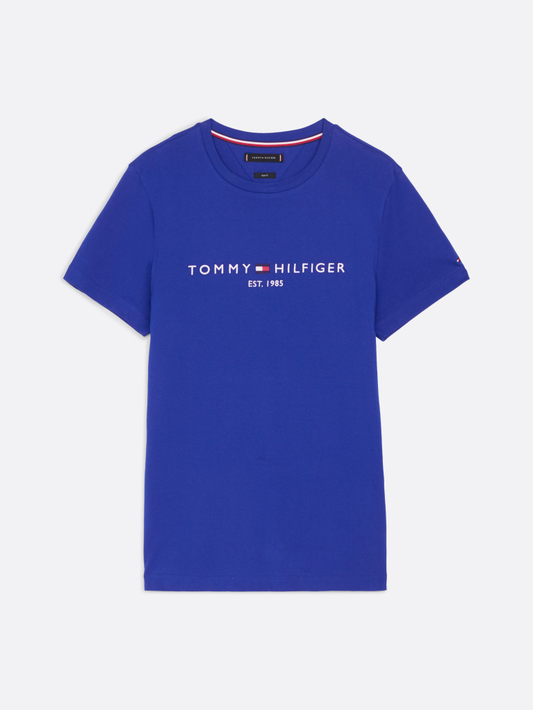 Blue Tricou Slim Fit Cu Logo  Barbati