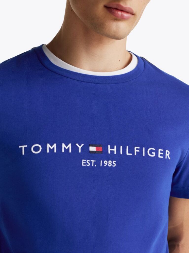 Blue Tricou Slim Fit Cu Logo  Barbati