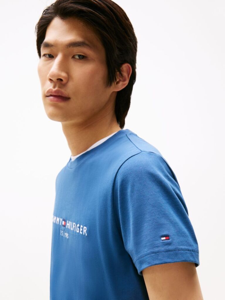 Blue Tricou Slim Fit Cu Logo  Barbati
