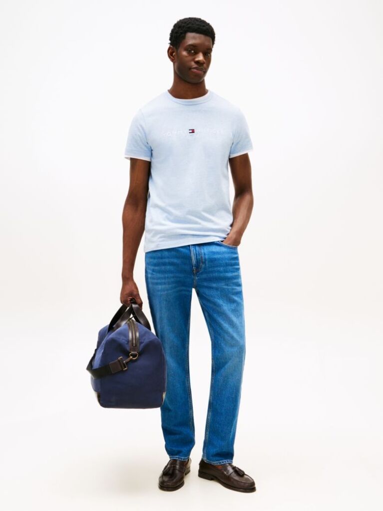 Blue Tricou Slim Fit Cu Logo  Barbati