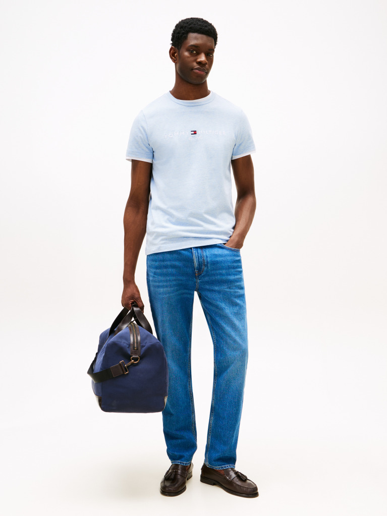Blue Tricou Slim Fit Cu Logo  Barbati