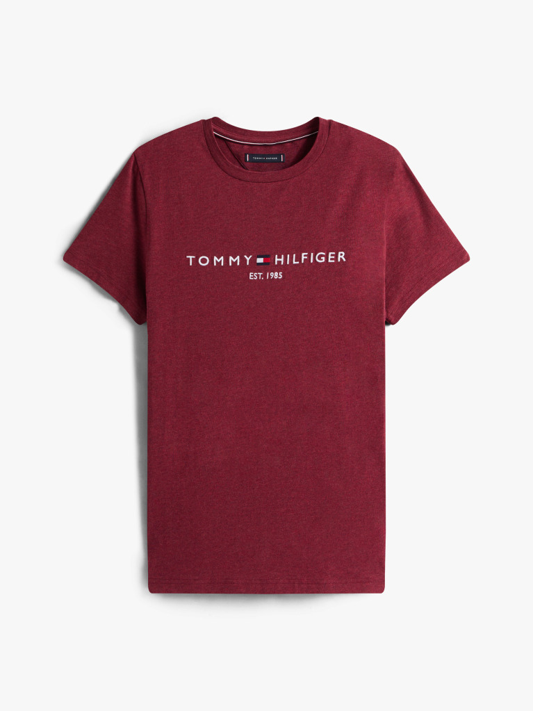 Rosu Tricou Slim Fit Cu Logo  Barbati