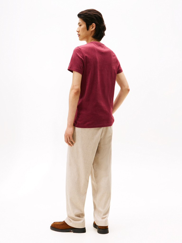 Rosu Tricou Slim Fit Cu Logo  Barbati