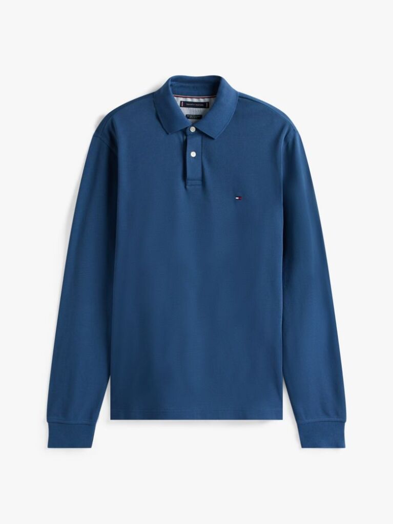 Blue Tricou Polo Cu Maneca Lunga 1985 Collection Regular Fit  Barbati