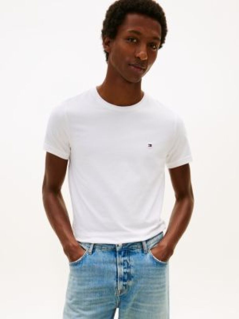 Alb Tricou Slim Fit TH Flex  Barbati