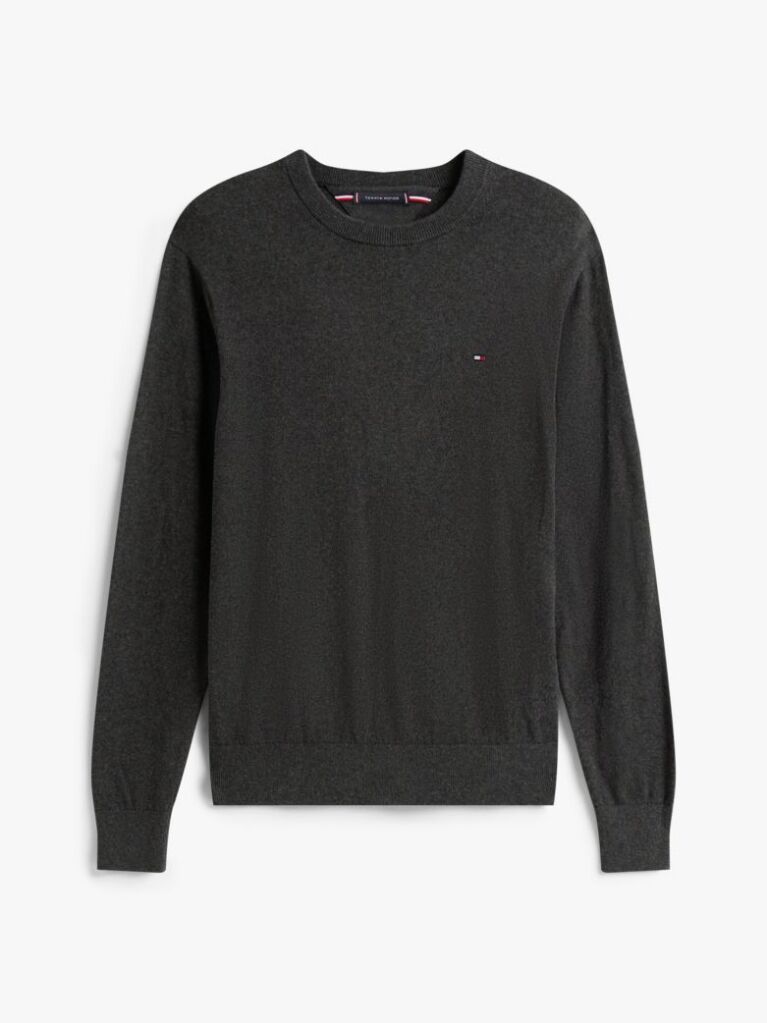 Gri Jumper Din Bumbac Si Casmir Crew Neck  Barbati