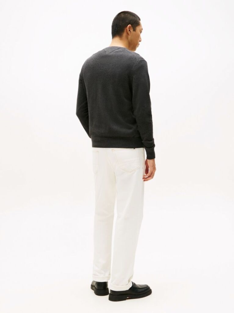 Gri Jumper Din Bumbac Si Casmir Crew Neck  Barbati