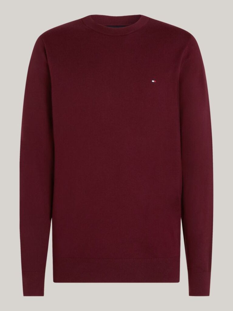 Rosu Jumper Din Bumbac Si Casmir Crew Neck  Barbati