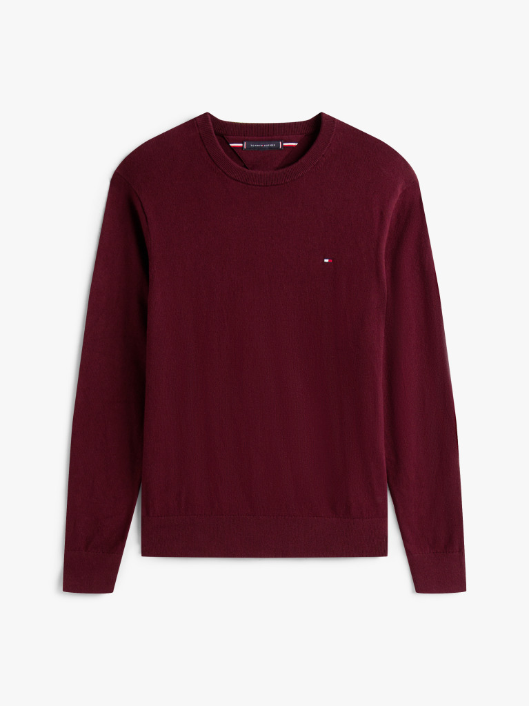 Rosu Jumper Din Bumbac Si Casmir Crew Neck  Barbati