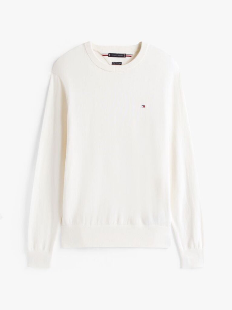 Bej Jumper Din Bumbac Si Casmir Crew Neck  Barbati