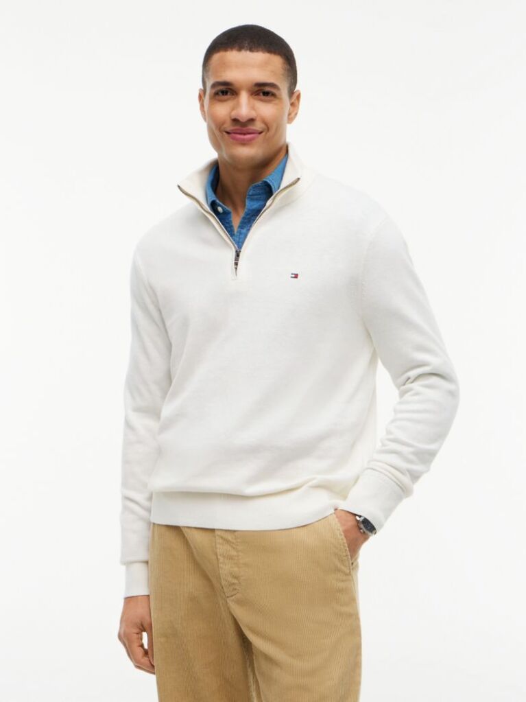 Bej Jumper Zip-Neck  Barbati